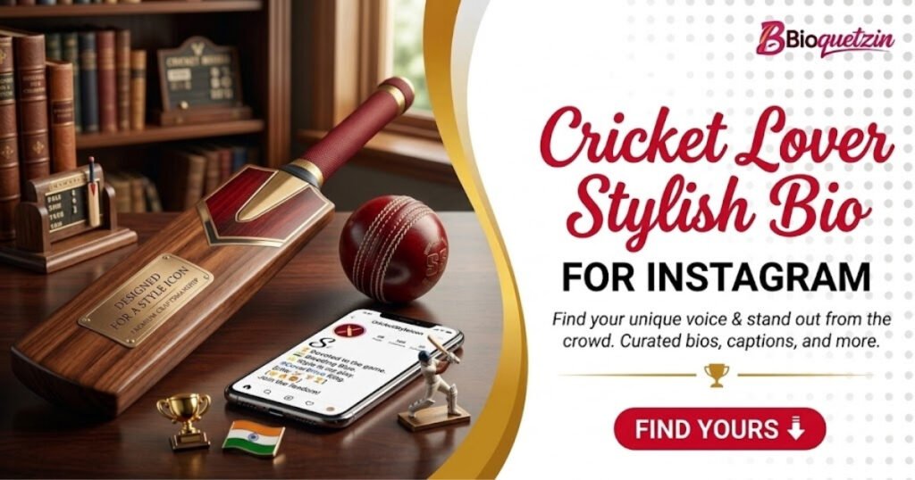 Cricket lover stylish bio for Instagram