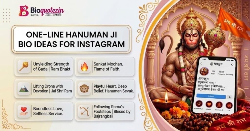 One-Line Hanuman Ji Bio Ideas for Instagram