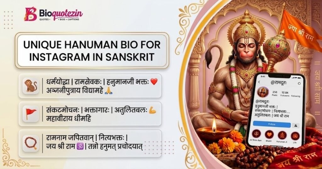 Unique Hanuman Bio for Instagram in Sanskrit